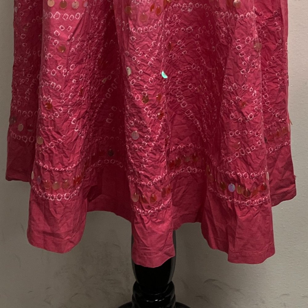 Lulumari pink ombre sequin full midi skirt cotton M - Picture 4 of 7